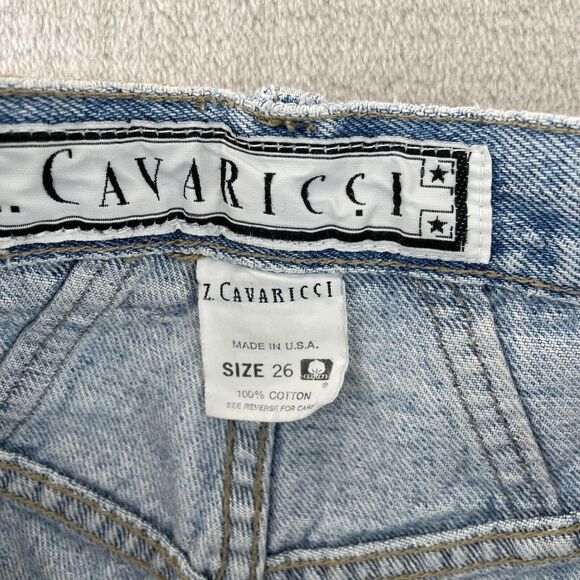 Z Cavaricci Jeans‎ Women 26 (Actual 24) Blue Acid Wash Rhinestone Button Fly VTG - Picture 3 of 16